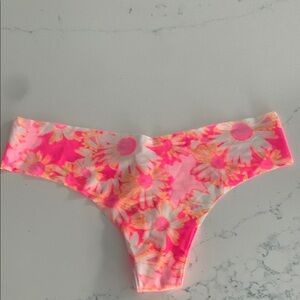 Floral Pink and White Thong